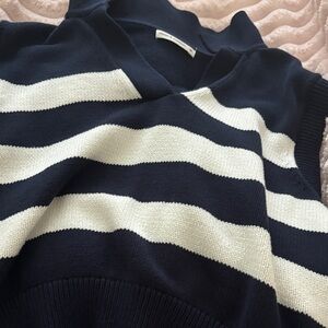moon & madison Navy and White Striped Kids Top